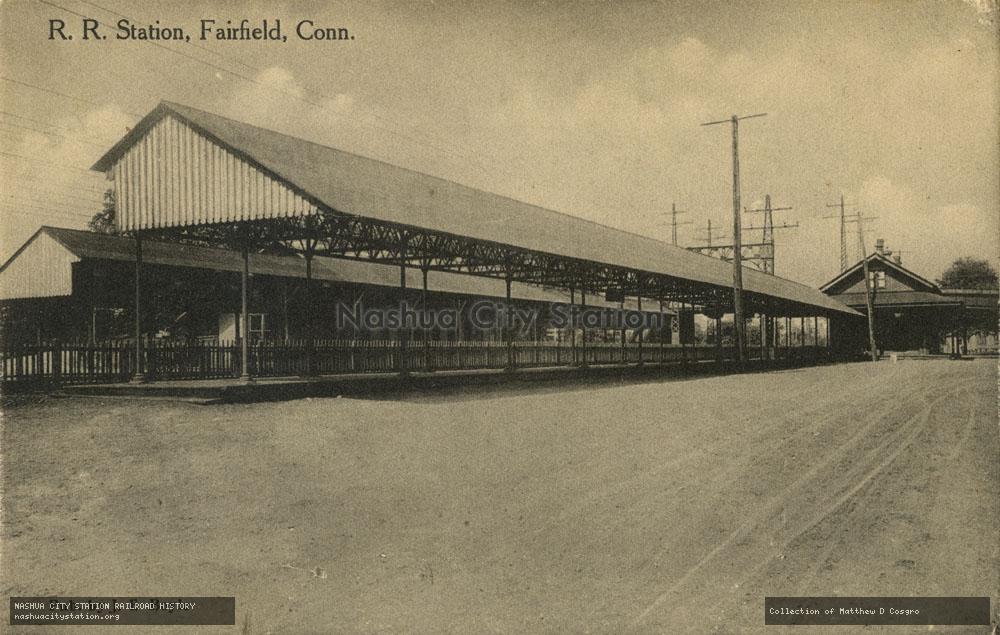 Postcard: Railroad Station, Fairfield, Connecticut